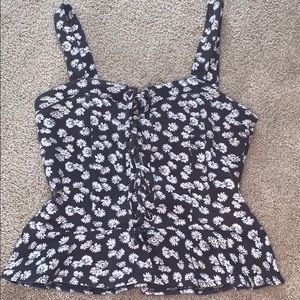 Aeropostale’s daisy peplum corset crop tank top